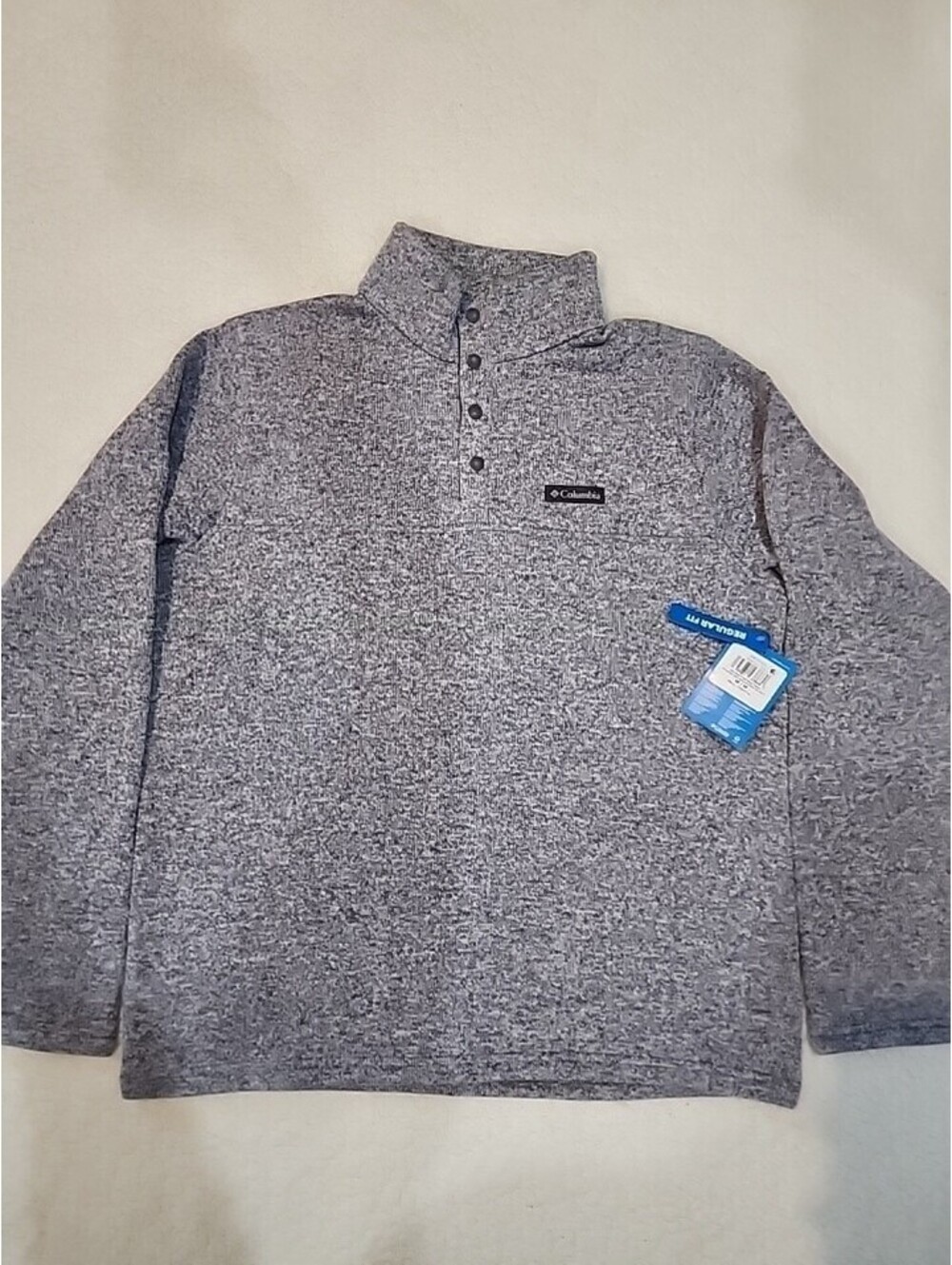 Columbia Men's Alto Pass Half Snap Sweater Fleece in City Gray Heather Men's M